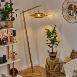 Style Boho-Chic-hofstein Lampadaire Shelbourne Écru, 1 lumière