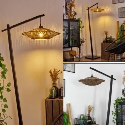 Style Boho-Chic-hofstein Lampadaire Shelbourne Noir, 1 lumière