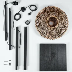 Style Boho-Chic-hofstein Lampadaire Shelbourne Noir, 1 lumière