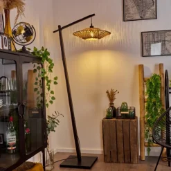 Style Boho-Chic-hofstein Lampadaire Shelbourne Noir, 1 lumière