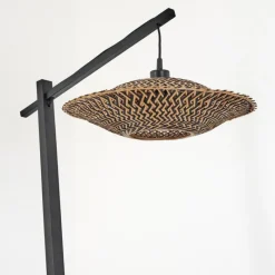 Style Boho-Chic-hofstein Lampadaire Shelbourne Noir, 1 lumière