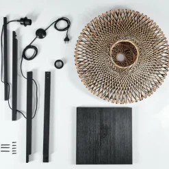 Style Boho-Chic-hofstein Lampadaire Shelbourne Noir, 1 lumière