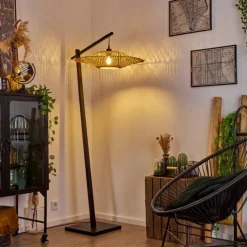 Style Boho-Chic-hofstein Lampadaire Shelbourne Noir, 1 lumière