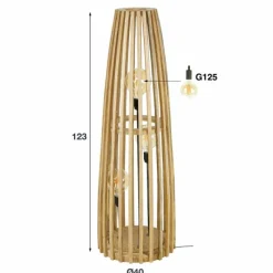 Style Boho-Chic-hofstein Lampadaire Solca Écru, 3 lumières