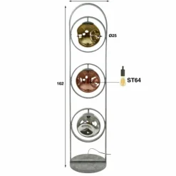 hofstein Lampadaire Stellar Anthracite, 3 lumières