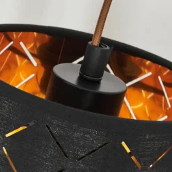 Lampes En Tissu-hofstein Lampadaire Tallaboa Noir, 2 lumières