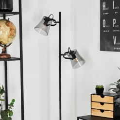Suspension Verre Fumé-hofstein Lampadaire Trajouca Noir, 2 lumières