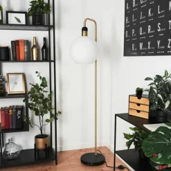 hofstein Lampadaire Tuvalu Laiton, Noir, 1 lumière