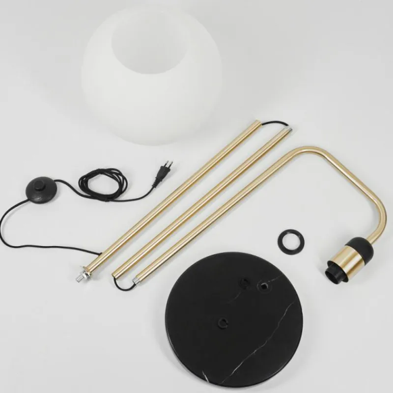 hofstein Lampadaire Tuvalu Laiton, Noir, 1 lumière