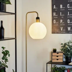 hofstein Lampadaire Tuvalu Laiton, Noir, 1 lumière