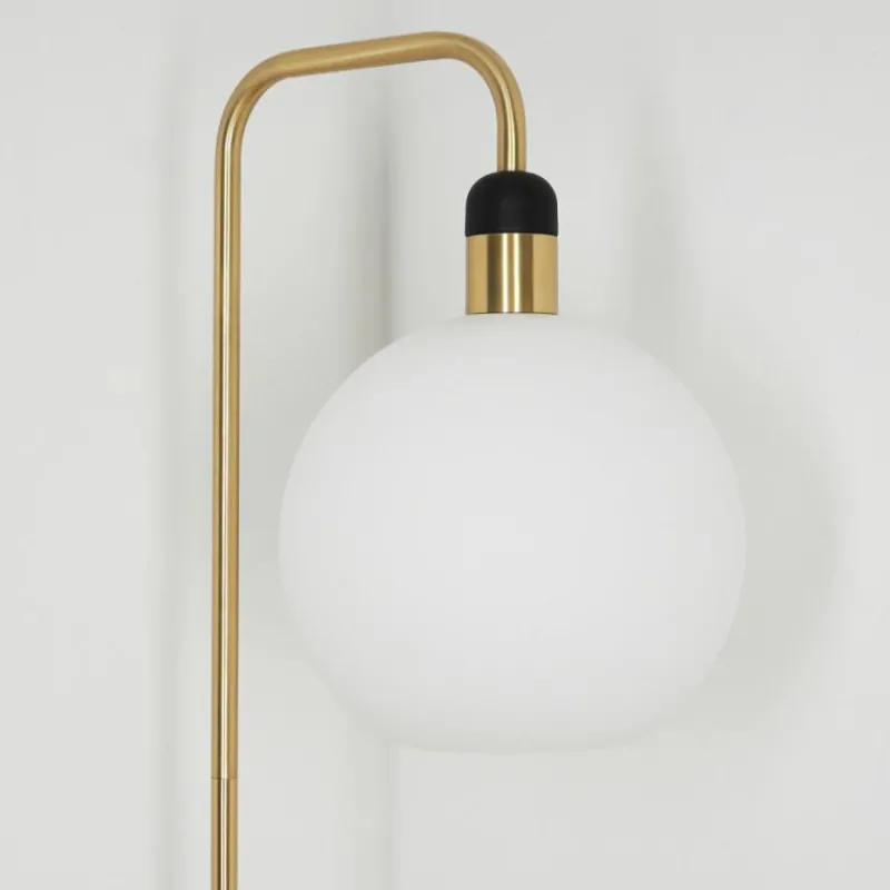 hofstein Lampadaire Tuvalu Laiton, Noir, 1 lumière