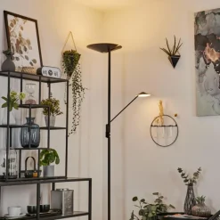 hofstein Lampadaire à vasque Choupico LED Noir, 2 lumières