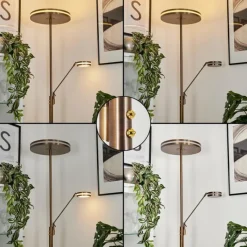 hofstein Lampadaire à vasque Huallilemu LED Vieux laiton, 2 lumières