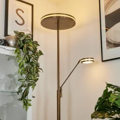 hofstein Lampadaire à vasque Huallilemu LED Vieux laiton, 2 lumières