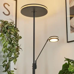hofstein Lampadaire à vasque Huallilemu LED Anthracite, 2 lumières