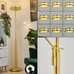 hofstein Lampadaire à vasque Huallilemu LED Laiton, 2 lumières