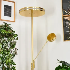 hofstein Lampadaire à vasque Huallilemu LED Laiton, 2 lumières