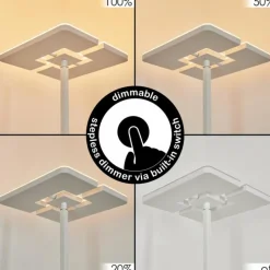 hofstein Lampadaire à vasque Janze LED Blanc, 2 lumières