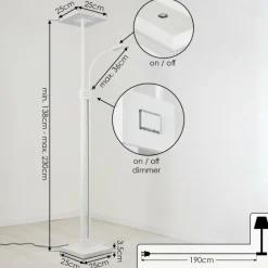 hofstein Lampadaire à vasque Janze LED Blanc, 2 lumières