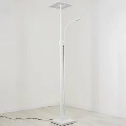 hofstein Lampadaire à vasque Janze LED Blanc, 2 lumières