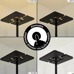 hofstein Lampadaire à vasque Janze LED Noir, 2 lumières