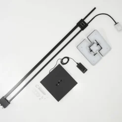 hofstein Lampadaire à vasque Janze LED Noir, 2 lumières