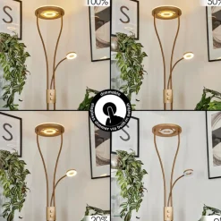 Lampes Dorées-hofstein Lampadaire à vasque Kimba LED Or, 3 lumières