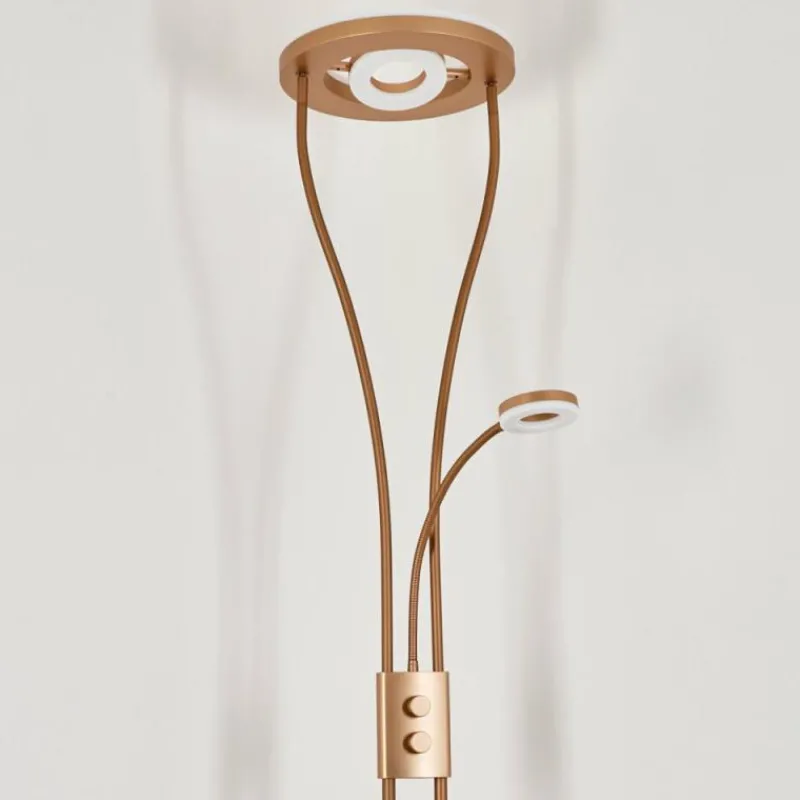 Lampes Dorées-hofstein Lampadaire à vasque Kimba LED Or, 3 lumières