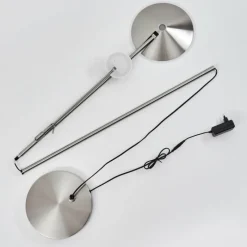 hofstein Lampadaire à vasque Murca LED Nickel mat, 2 lumières