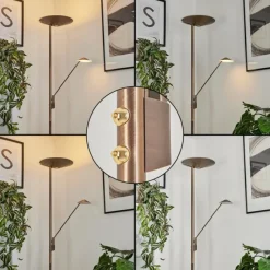 hofstein Lampadaire à vasque Murca LED Vieux laiton, 2 lumières