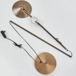 hofstein Lampadaire à vasque Murca LED Vieux laiton, 2 lumières