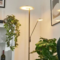 hofstein Lampadaire à vasque Murca LED Vieux laiton, 2 lumières