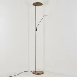 hofstein Lampadaire à vasque Murca LED Vieux laiton, 2 lumières