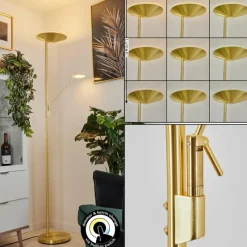 hofstein Lampadaire à vasque Murca LED Laiton, 2 lumières