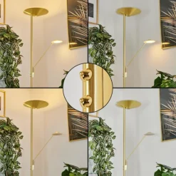 hofstein Lampadaire à vasque Murca LED Laiton, 2 lumières