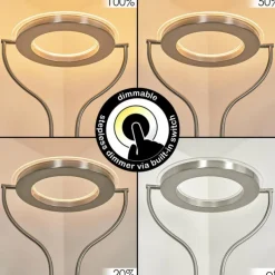 hofstein Lampadaire à vasque Plouescat LED Nickel mat, 2 lumières* Lampadaires Et Lampes Sur Pied