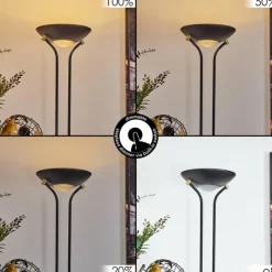 Luminaires Rustiques-hofstein Lampadaire à vasque Rom LED Noir, 2 lumières