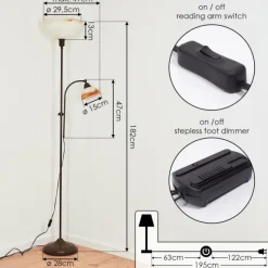 Luminaires Rustiques-hofstein Lampadaire à vasque Voleyrac Brun, 2 lumières