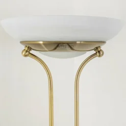 Luminaires Rustiques-hofstein Lampadaire à vasque Biot LED Vieux laiton, 2 lumières