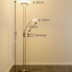 hofstein Lampadaire à vasque Biot LED Nickel mat, 2 lumières