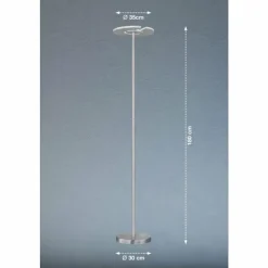 Luminaires Fischer & Honsel Lampadaire à vasque Fischer & Honsel Dent LED Nickel mat, 1 lumière* Éclairage Led