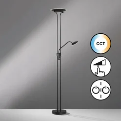 Luminaires Fischer & Honsel Lampadaire à vasque Fischer & Honsel Tallri LED Noir, 1 lumière* Éclairage Led