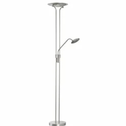 Luminaires Fischer & Honsel Lampadaire à vasque Fischer & Honsel Tallri LED Nickel mat, 1 lumière* Lampadaires Et Lampes Sur Pied