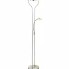 Luminaires Globo Lighting Lampadaire à vasque Globo LED Nickel mat, 2 lumières* Lampadaires Et Lampes Sur Pied