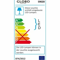 Luminaires Globo Lighting Lampadaire à vasque Globo LEONAS LED Chrome, Nickel mat, 2 lumières* Lampadaires Et Lampes Sur Pied