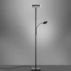 Luminaires Leuchten Direkt Lampadaire à vasque Leuchten-Direkt HANS LED Noir, 2 lumières* Éclairage Led