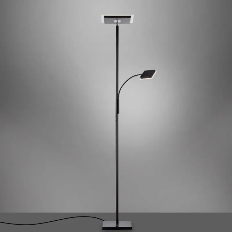 Luminaires Leuchten Direkt Lampadaire à vasque Leuchten-Direkt HANS LED Noir, 2 lumières* Éclairage Led