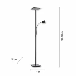 Luminaires Leuchten Direkt Lampadaire à vasque Leuchten-Direkt HANS LED Noir, 2 lumières* Éclairage Led
