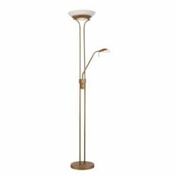 Luminaires Leuchten Direkt Lampadaire à vasque Leuchten-Direkt ZAHARA LED Vieux laiton, 2 lumières* Lampadaires Et Lampes Sur Pied