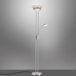 Luminaires Leuchten Direkt Lampadaire à vasque Leuchten-Direkt ZAHARA LED Acier brossé, 2 lumières* Éclairage Led
